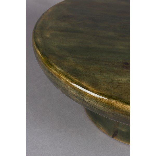 Zelený okrúhly konferenčný stolík z mangového dreva ø 60 cm Mush – Dutchbone-image-3