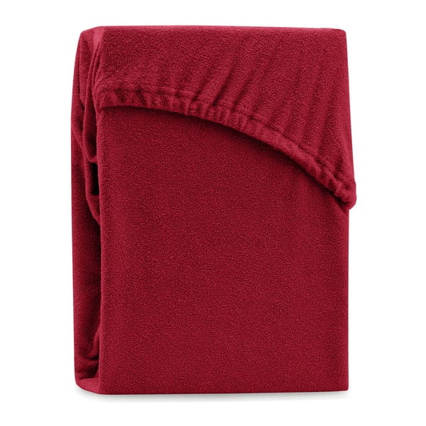 Tmavočervená elastická plachta na dvojlôžko AmeliaHome Ruby Siesta, 200-220 x 200 cm
