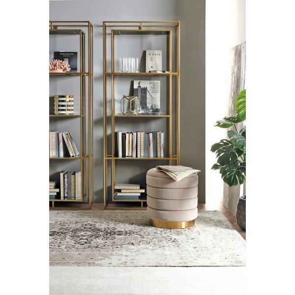 Oceľová knižnica v zlatej farbe 68x172,5x28 cm Elenor – Bizzotto-image-1