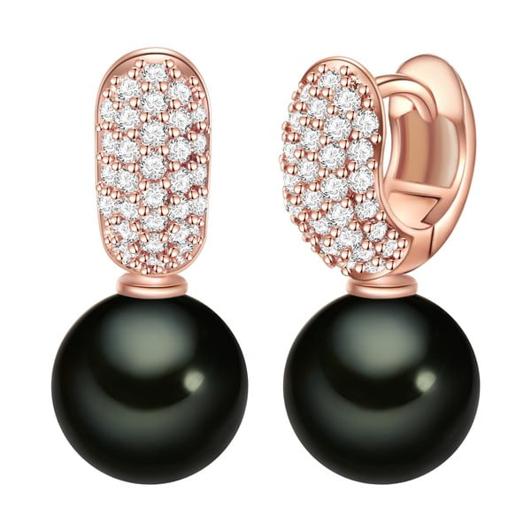 Čierne perlové náušnice Nova Pearls Copenhagen Antonetta