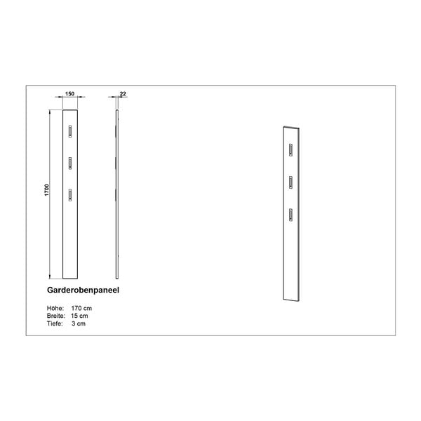 Nástenný vešiak Germania Telde, 15 × 170 cm-image-3