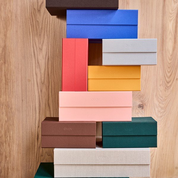 Modrý kartónový úložný box s vekom 33x25x15 cm Hako – OYOY Living Design-image-1