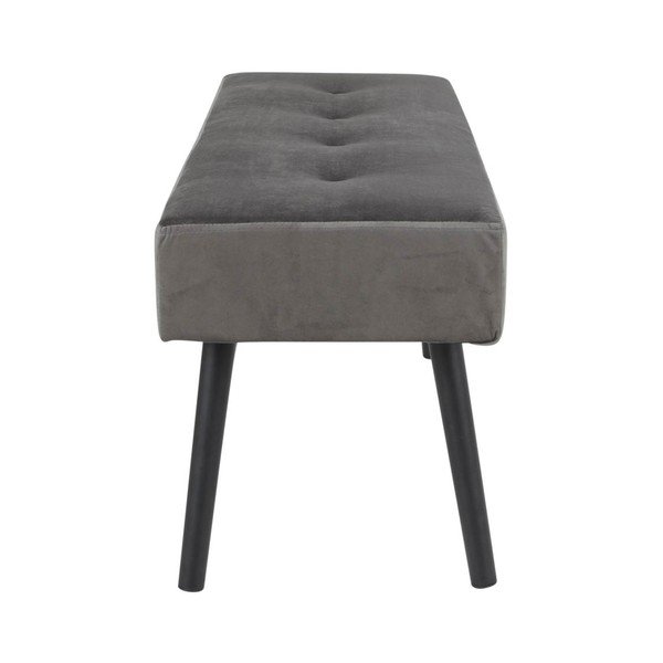 Sivá čalúnená lavica so zamatovým poťahom House Nordic Skiby, 100 × 35 cm-image-1