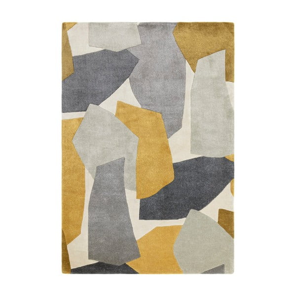 Ručne tkaný koberec z recyklovaných vlákien v okrovo žltej a sivej farbe 160x230 cm Rómy – Asiatic Carpets