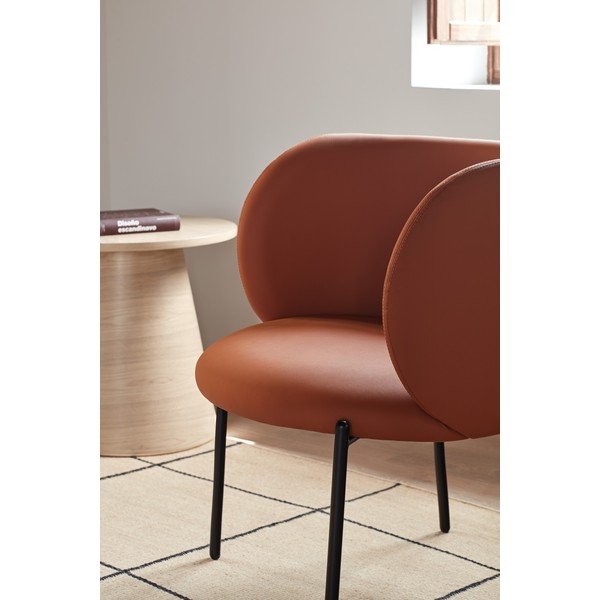 Oranžové kreslo z imitácie kože Mogi - Teulat-image-1