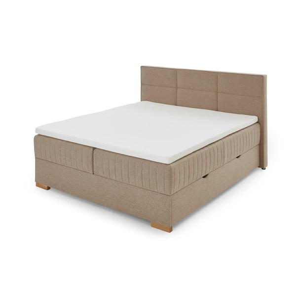 Béžová boxspring posteľ s úložným priestorom 160x200 cm Tambo – Meise Möbel