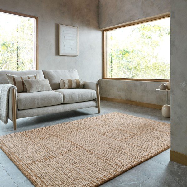 Ručne tkaný vlnený koberec v prírodnej farbe 200x290 cm Harris Modula Wool – Flair Rugs-image-1