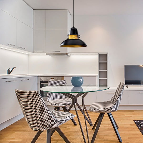 Čierne závesné svietidlo s kovovým tienidlom ø 34 cm Tovar – Opviq lights-image-4