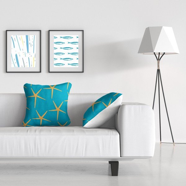 Modrý dekoratívny vankúš Kate Louise Starfish, 43 x 43 cm-image-1