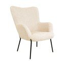 Krémovobiele kreslo z umelej kožušiny Glasgow – Bonami Essentials