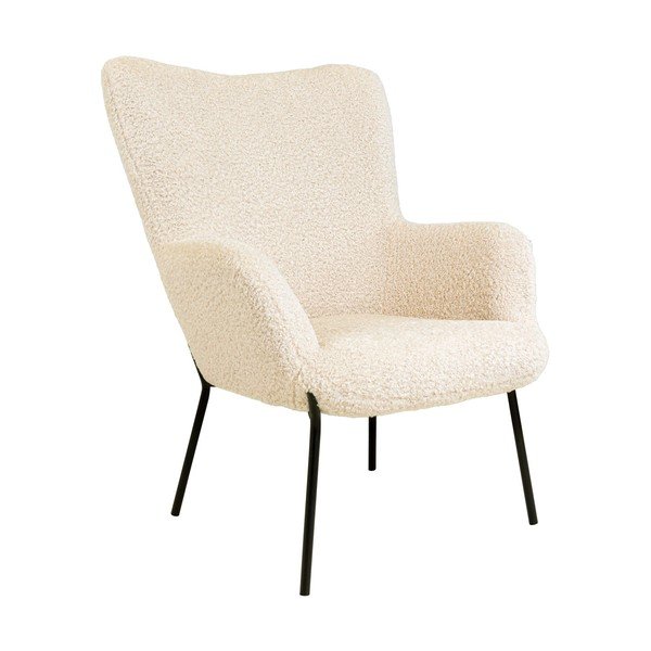 Krémovobiele kreslo z umelej kožušiny Glasgow – Bonami Essentials