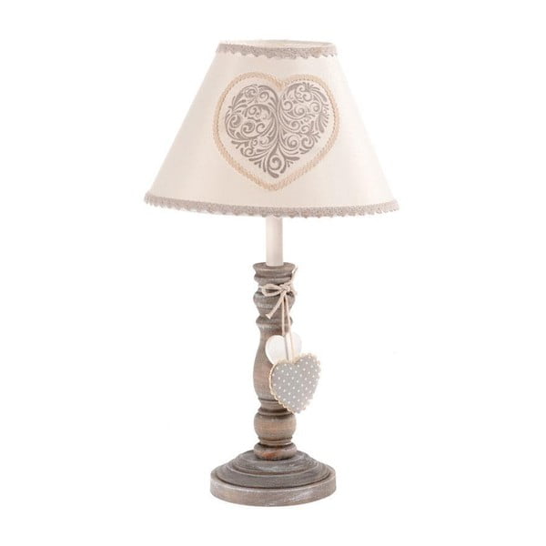 Rustikálna stolová lampa Grey Heart