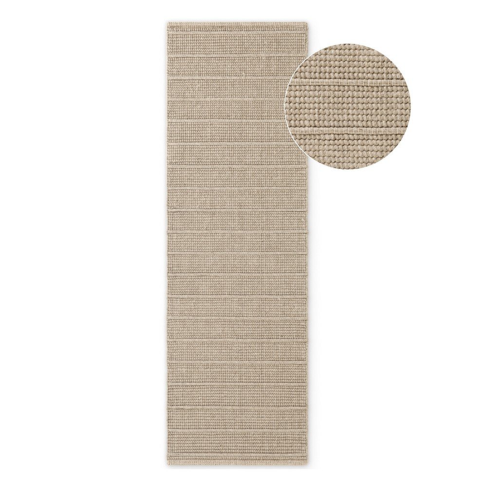 E-shop Béžový ručne tkaný vlnený behúň 80x250 cm Camden Parker – Ted Baker