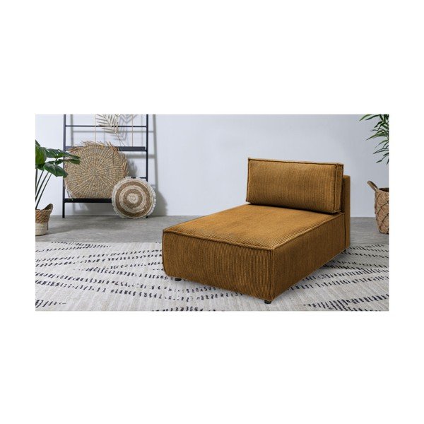 Menčestrový modul pohovky (variabilný) v horčicovej farbe Nihad modular – Bobochic Paris-image-1