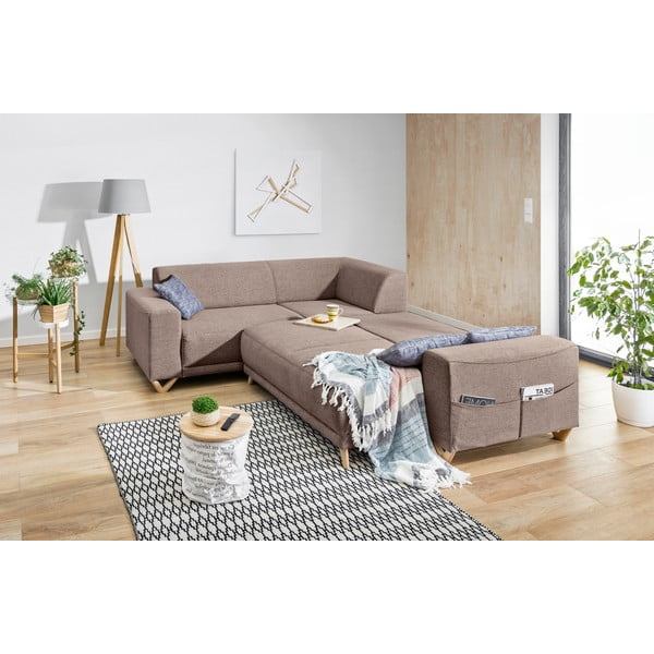 Hnedá rozkladacia/s úložným priestorom rohová pohovka (ľavý roh/do L) Classy Sophie – Miuform-image-4