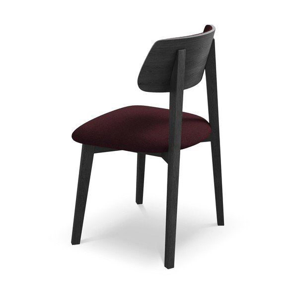 Vínovočervená jedálenská stolička z masívneho dreva Niu – Makamii-image-3