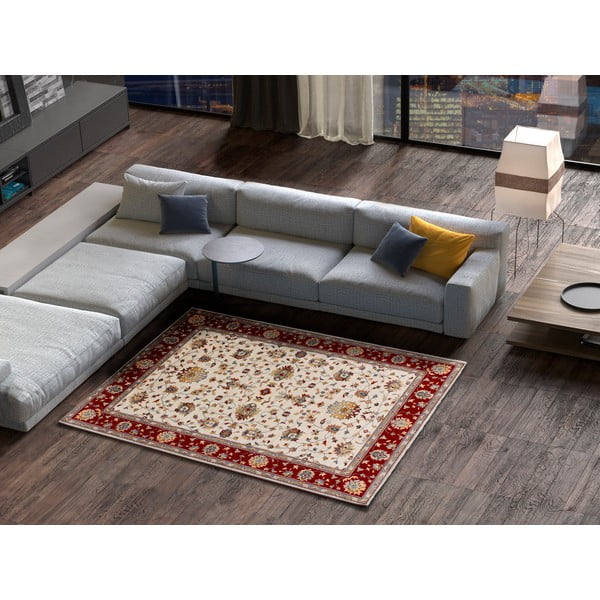 Červeno-krémový koberec behúň 67x250 cm Classic - Universal-image-1