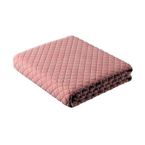 Ružová prešívaná posteľná prikrývka na dvojlôžko 170x210 cm Posh Velvet - Yellow Tipi