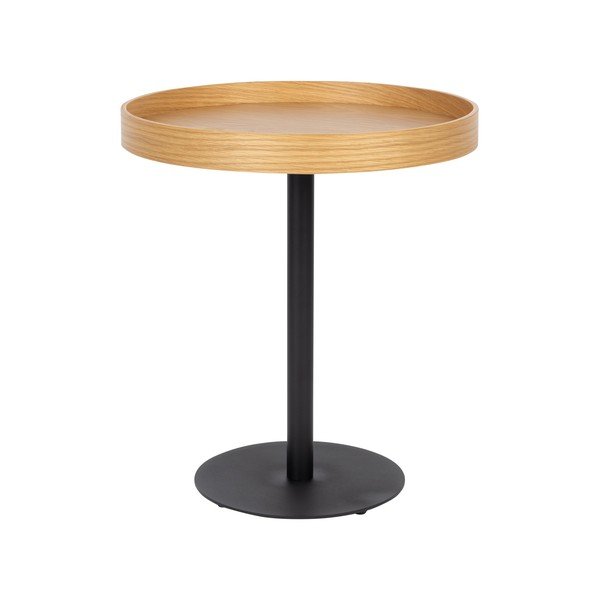 Okrúhly odkladací stolík s doskou v dubovom dekore ø 40 cm Yuri S – White Label