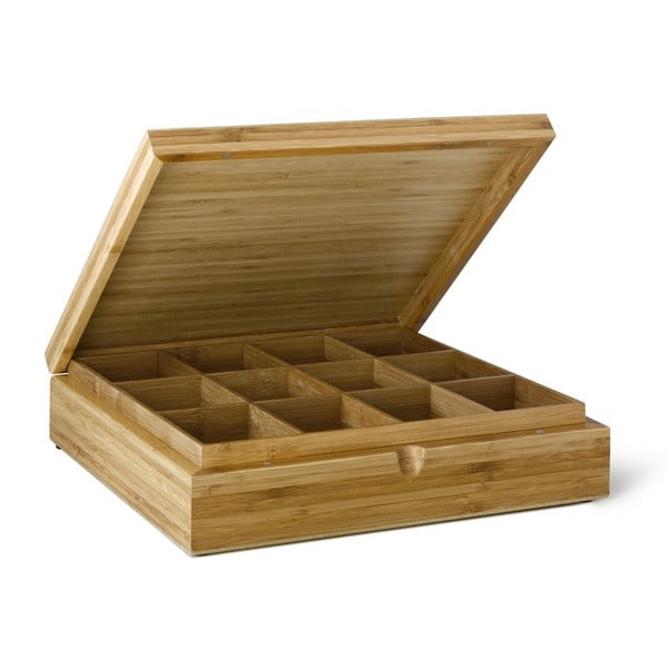 Bambusová krabička na čaj s 12 priehradkami Bredemeijer