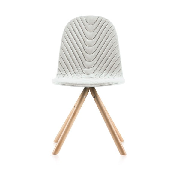 Krémová stolička s prírodnými nohami IKER Mannequin Wave