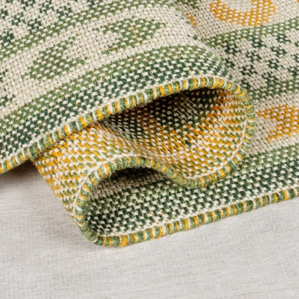 Zelený koberec s prímesou juty 120x170 cm Mara Jute Border – Flair Rugs-image-2