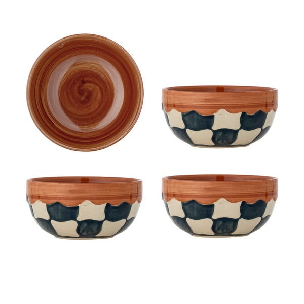 Misky v súprave 4 ks z kameniny 590 ml Check – Bloomingville