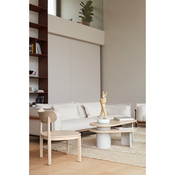 Krémovobiely/v prírodnej farbe konferenčný stolík v dekore jaseňa 50x120 cm Nori – Teulat-image-2