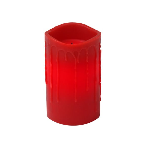 Červená LED sviečka s kvapkami Best Season, 12,5 cm