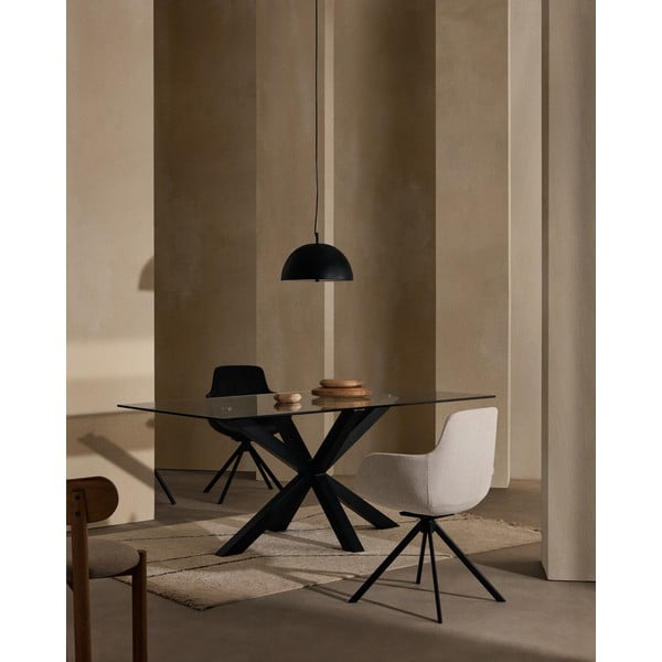 Béžové čalúnené jedálenské kreslá v súprave s podrúčkami 2 ks Tissiana – Kave Home-image-2