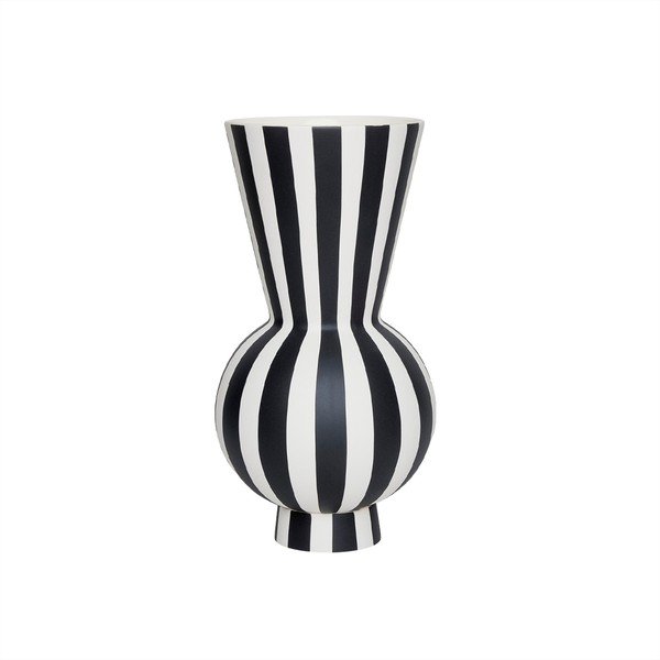 Biela/čierna kameninová ručne vyrobená váza (výška  28 cm) Toppu – OYOY Living Design