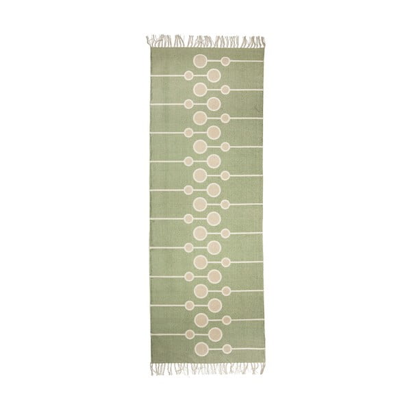 Zelený bavlnený koberec Bloomingville Gredo, 70 × 200 cm
