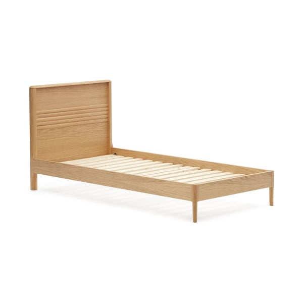 Jednolôžková posteľ z dubového dreva s roštom v prírodnej farbe 90x200 cm Lenon – Kave Home