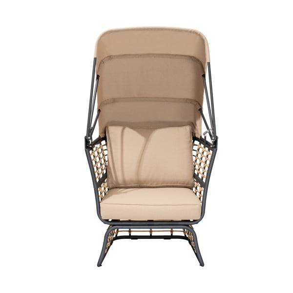 Béžové kovové záhradné kreslo Paros – Garden Pleasure-image-3
