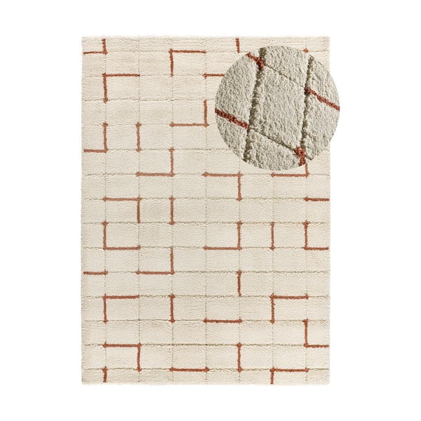 Koberec v tehlovej a krémovej farbe 160x230 cm Brenda – Universal
