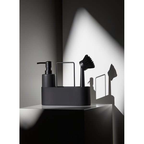 Čierny plastový/silikónový stojan na umývacie prostriedky Singles – Zone-image-2