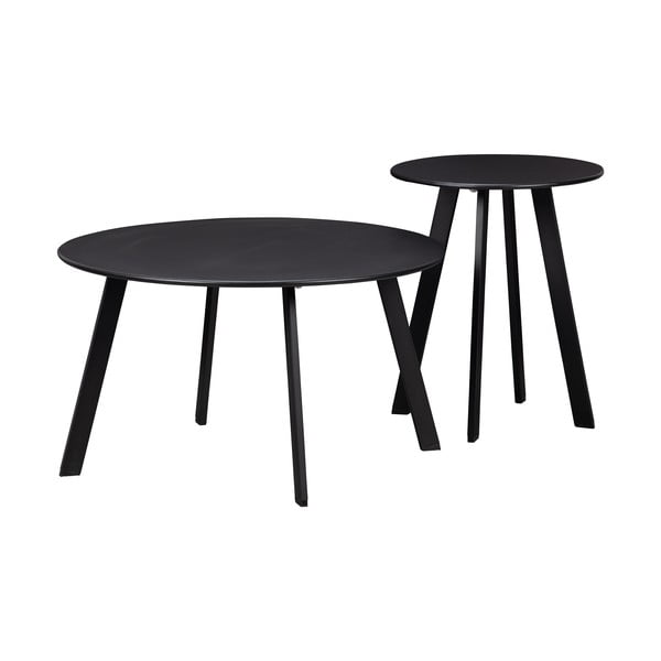 Čierny záhradný odkladací stolík WOOOD Fer, ø 70 cm-image-3