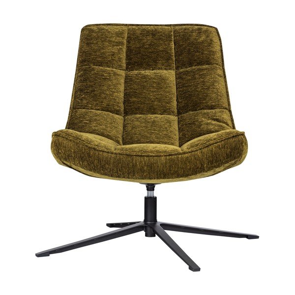 Zelené otočné ženilkové kreslo Maudi – WOOOD-image-2