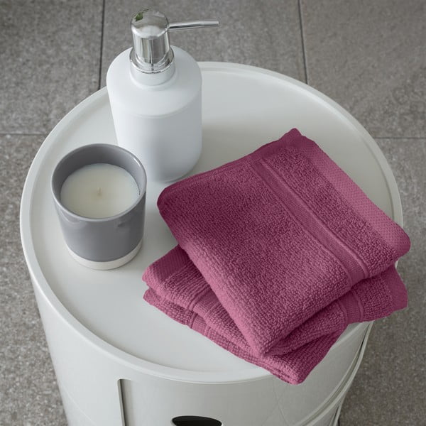 Tmavoružové froté bavlnené uteráky v súprave 2 ks 30x30 cm Zero Twist – Catherine Lansfield-image-1