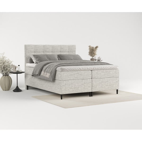 Svetlosivá boxspring posteľ s úložným priestorom 180x200 cm Urbaneo – Maison de Rêve-image-1
