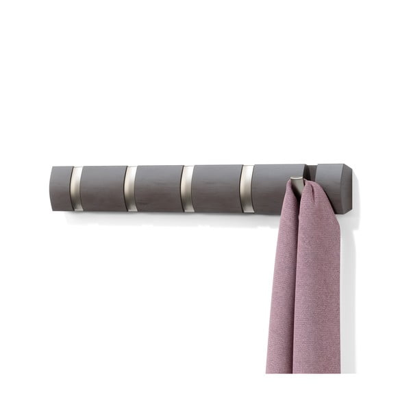 Sivý nástenný vešiak z topoľového dreva Flip - Umbra-image-4
