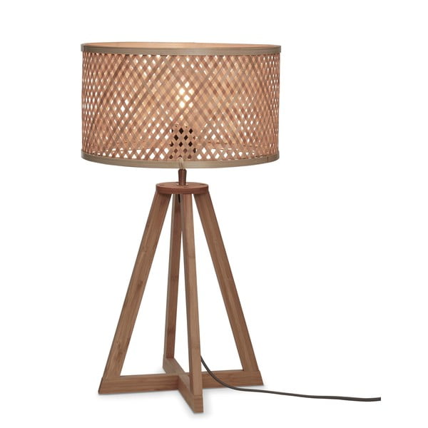 Stolová lampa s bambusovým tienidlom v prírodnej farbe (výška 53 cm) Java – Good&amp;Mojo