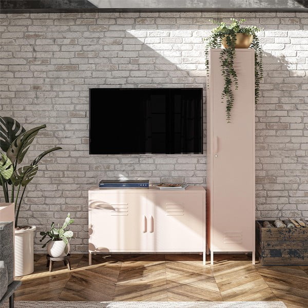 Ružová kovová skrinka 38x185x40 cm Mission District – Støraa-image-1