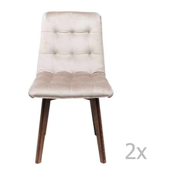 Sada 2 sivých kožených jedálenských stoličiek Kare Design Moritz