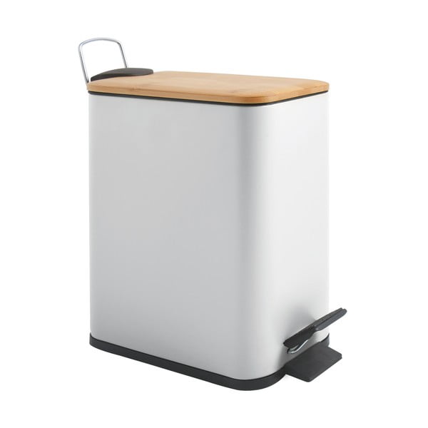 Biely nášľapný oceľový odpadkový kôš 5 l Erik – Spirella