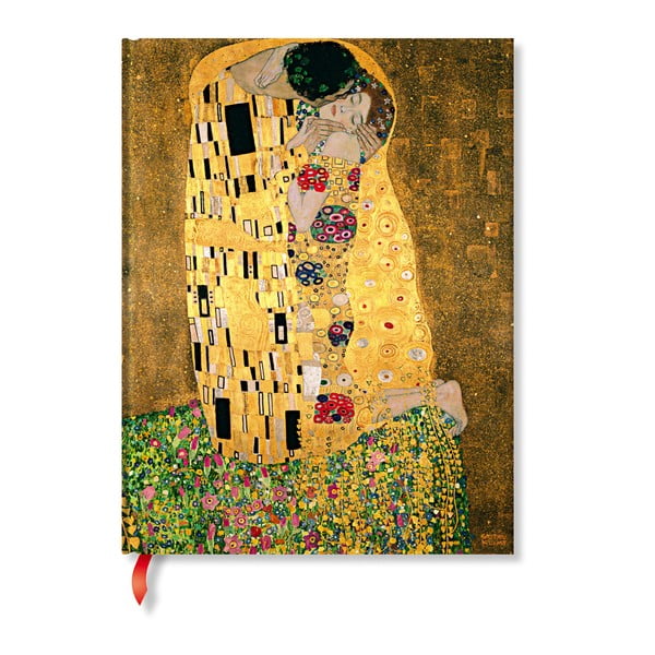 Linkovaný zápisník s tvrdou väzbou Paperblanks Klimt´s Portrait of Kiss, 18 x 23 cm