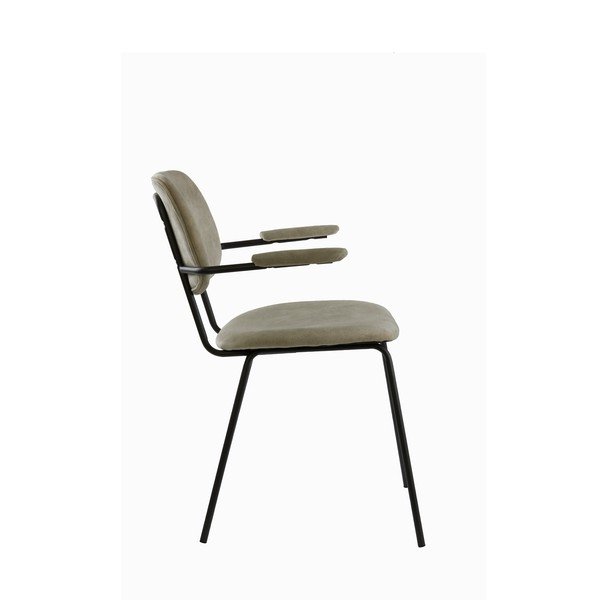 Béžová zamatová jedálenská stolička Emma - Light & Living-image-2