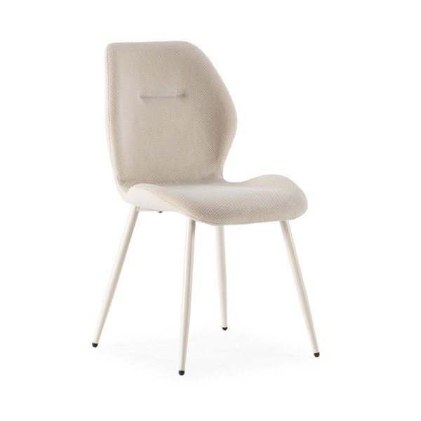 Krémovobiele čalúnené jedálenské stoličky v súprave 4 ks Ansu – Marckeric