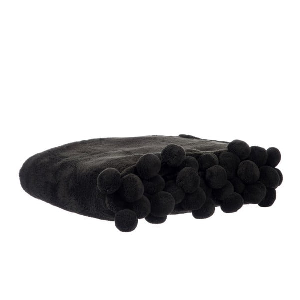 Prikrývka Pom-Pom Black, 127x152 cm