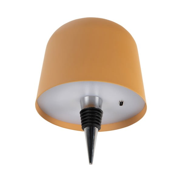 Okrovožltá LED stolová lampa na fľašu s kovovým tienidlom (výška 13 cm) Cone Hat LED – Leitmotiv-image-2
